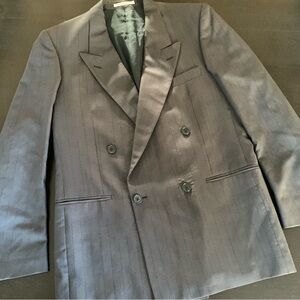 Vintage Yves Saint Laurent Gray Sport Coat with Peaked Lapels